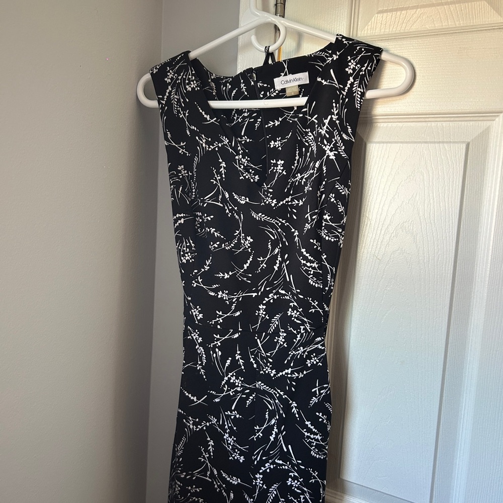 Calvin Klein Black & White Printed Sheath jumpsuit